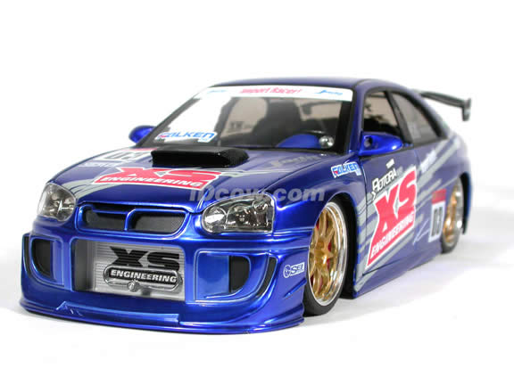 2004 Subaru WRX STi diecast model car 1:18 scale die cast from Import Racer Jada Toys - Candy Blue Purple
