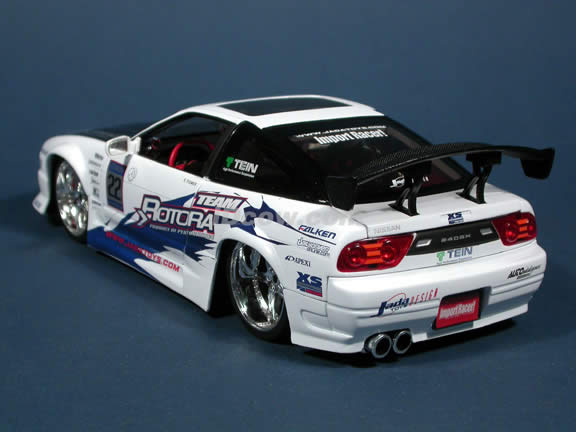 1990 Nissan 240SX diecast model car 1:18 scale die cast from Import Racer Jada Toys - White