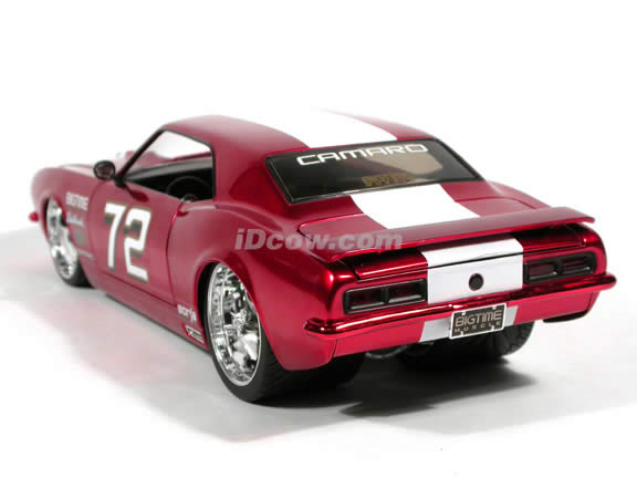 1968 Chevrolet Camaro diecast model car 1:18 scale die cast from Dub City BigTime Muscle Jada Toys - Candy Red