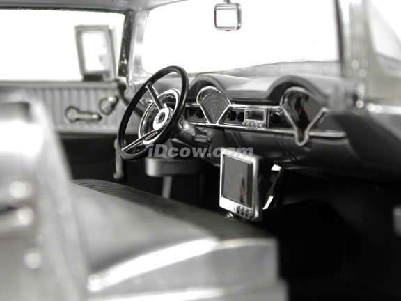 1956 Chevrolet Bel Air 2 Door Hardtop diecast model car 1:18 scale die cast by Jada Toys - Silver Black