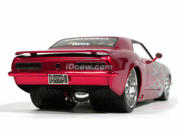 1968 Chevrolet Camaro diecast model car 1:18 scale die cast from Dub City BigTime Muscle Jada Toys - Silver Flame Red