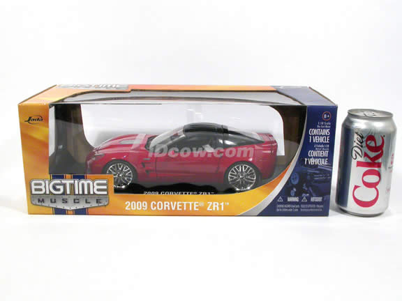2009 Chevrolet Corvette ZR1 diecast model car 1:18 scale die cast by Jada Toys - Red 92025