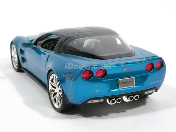 2009 Chevrolet Corvette ZR1 diecast model car 1:18 scale die cast by Jada Toys - Metallic Blue 92025
