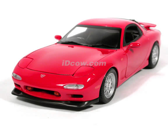 1995 Mazda RX-7 diecast model car 1:18 scale die cast from Kyosho - Red (Japanese Version)