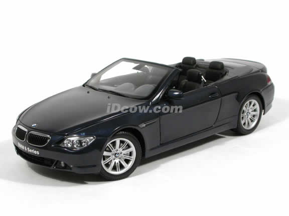 2004 BMW 645Ci Convertible diecast model car 1:18 scale die cast from Kyosho - Blue