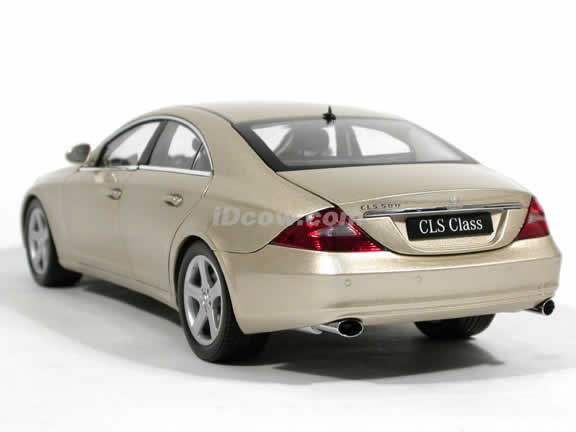 2005 Mercedes Benz CLS 500 diecast model car 1:18 scale die cast from Kyosho - Light Beige (Gold) 08401LBE
