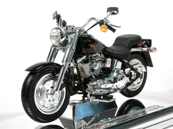 1999 Harley Davidson FAT BOY FLSTF Model Diecast Motorcycle 1:10 die cast by Maisto - Black