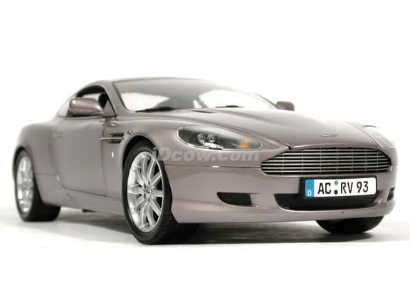 2004 Aston Martin DB9 Coupe diecast model car 1:18 scale die cast from Minichamps - Violet Silver