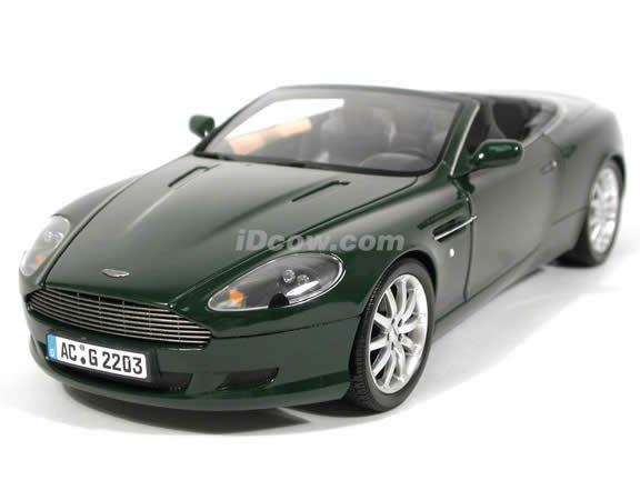 2004 Aston Martin DB9 Convertible diecast model car 1:18 scale die cast from Minichamps - Green