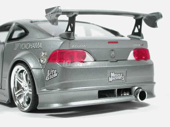 2002 Acura RSX Diecast model car 1:18 scale from Muscle Machines - Charcoal Grey