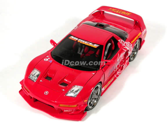 2003 Acura NSX diecast model car 1:18 scale die cast from Muscle Machines - Red