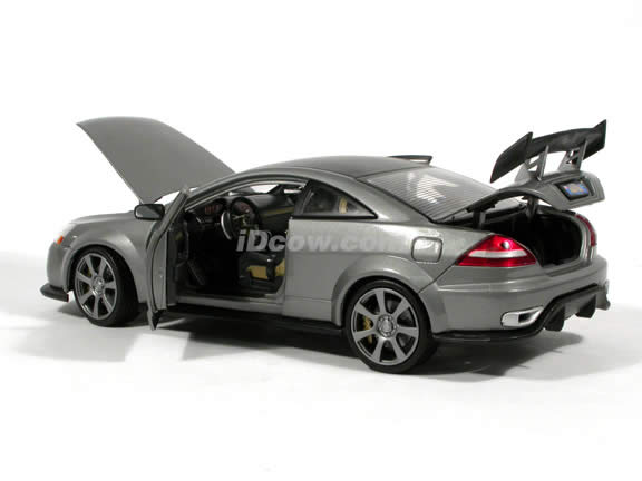 2003 Honda Accord diecast model car 1:18 scale Custom Tuner by Motor Max - Metallic Grey