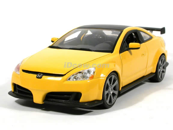 2003 Honda Accord Custom Tuner diecast model car 1:18 scale die cast by Motor Max - Yellow