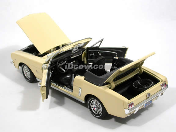 1964 1/2 Ford Mustang Convertible diecast model car 1:18 scale by Motor Max - Cream 73145