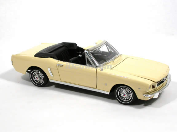1964 1/2 Ford Mustang Convertible diecast model car 1:18 scale by Motor Max - Cream 73145