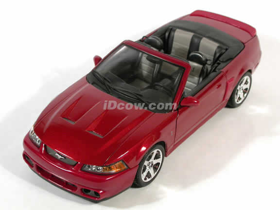 2003 Ford Mustang SVT Cobra Diecast model car 1:18 scale convertible by Maisto - Dark Red Convertible