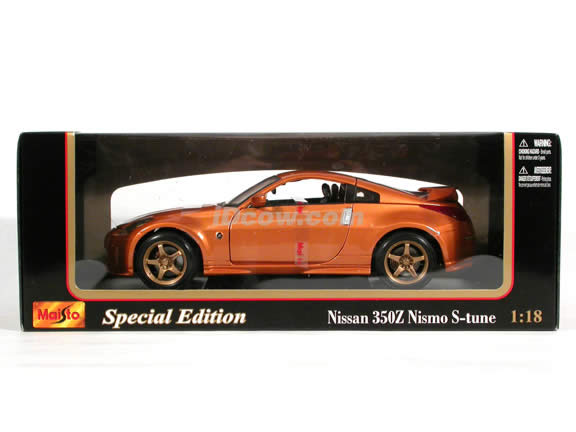 2004 Nissan 350Z diecast model car 1:18 scale Nismo S-Tune by Maisto - Copper