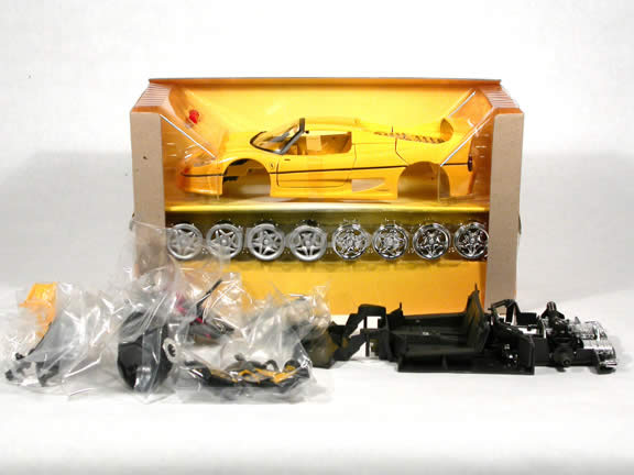 1995 Ferrari F50 diecast model car kit 1:18 die cast by Maisto - Yellow