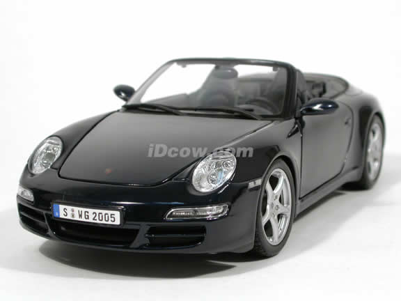 2005 Porsche 911 Carrera Cabriolet diecast model car 1:18 scale die cast by Maisto - Dark Blue