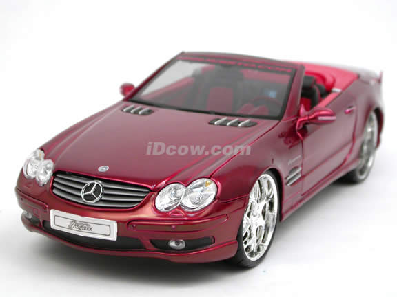 2004 Mercedes Benz SL 55 AMG diecast model car 1:18 scale die cast by Maisto Playerz - Metallic Red 31069