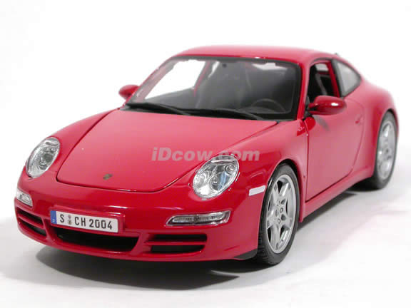 2005 Porsche 911 Carrera S diecast model car 1:18 scale die cast by Maisto - Red 31691