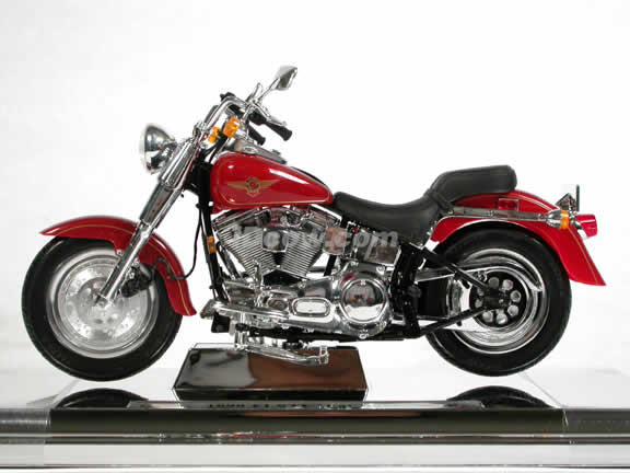1999 Harley Davidson FAT BOY FLSTF Model Diecast Motorcycle 1:10 die cast by Maisto - Red