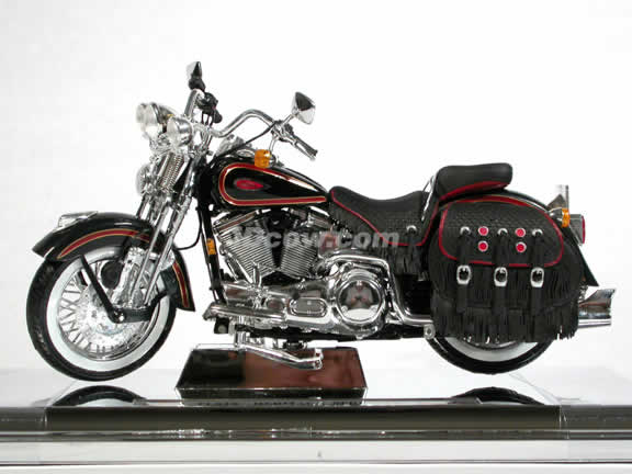 Harley Davidson Heritage Springer FLSTS Model Diecast Motorcycle 1:10 die cast by Maisto - Black with Red Trim