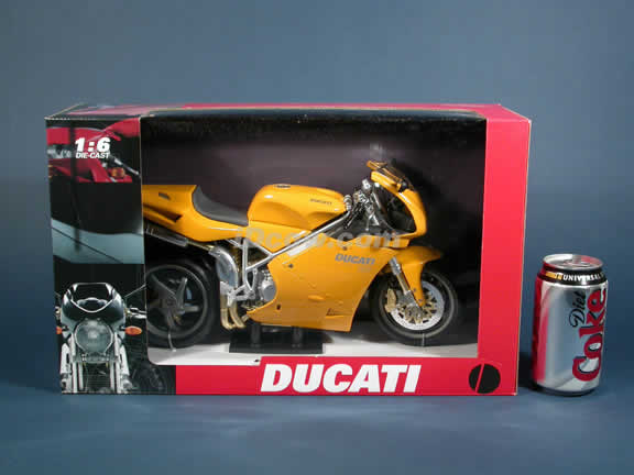 Ducati 998 Model Diecast Motorcycle 1:6 die cast by NewRay - Yellow