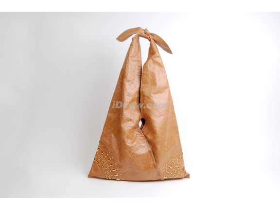 Brown man made leather roomy fashion Handbag