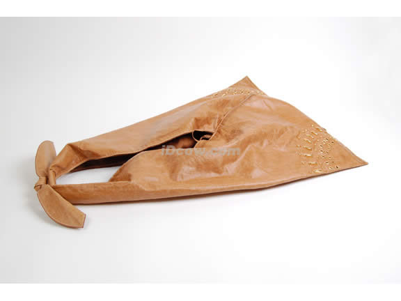 Brown man made leather roomy fashion Handbag