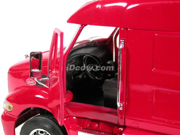 Peterbilt 387 diecast model RC Truck 1:32 scale die cast by NewRay - Red - Checker Trailer