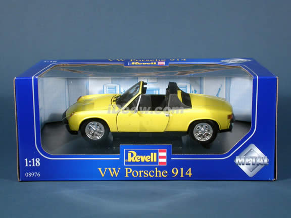 Porsche 914 diecast model car 1:18 scale die cast by Revell - Yellow
