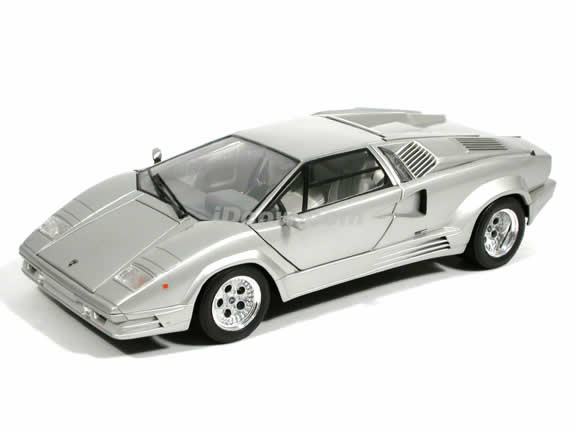 1989 Lamborghini Countach 25th Anniversary diecast model car 1:18 scale die cast by Ricko Ricko - Silver 32141