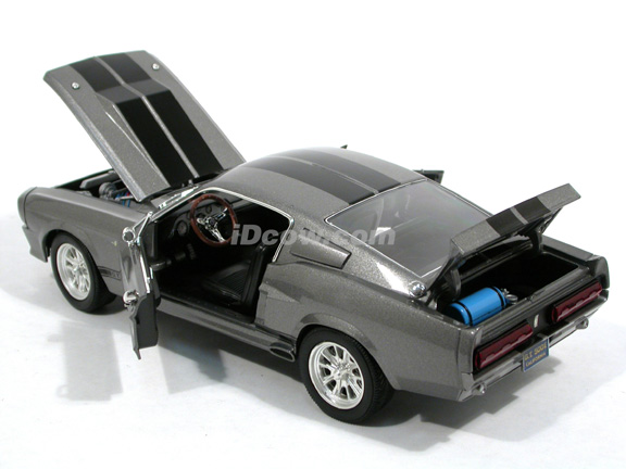 1967 Ford Mustang Shelby GT500E Eleanor diecast model car 1:18 scale die cast by Shelby Collectibles - Grey DC500E