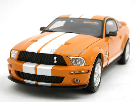 2007 Ford Mustang Shelby GT500 diecast model car 1:18 scale die cast by Shelby Collectibles - Orange DC7500011