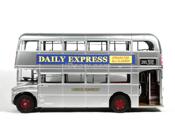 London Double Decker Bus Routemaster diecast model bus 1:24 scale die cast by Sun Star - The Silver Lady with unpainted body