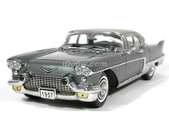 1957 Cadillac Brougham Diecast model car 1:18 scale die cast by Sun Star - Charcoal Grey