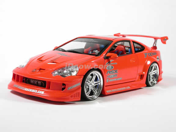 2002 Acura RSX diecast model car 1:18 scale die cast by Muscle Machines - Orange