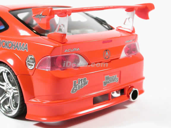 2002 Acura RSX diecast model car 1:18 scale die cast by Muscle Machines - Orange