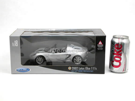 2003 Lotus Elise 111s diecast model car 1:18 scale die cast by Welly - Silver 2535W