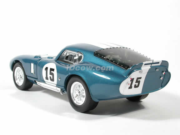 1965 Shelby Cobra Daytona #15 diecast model car 1:18 scale die cast by Yat Ming - Blue