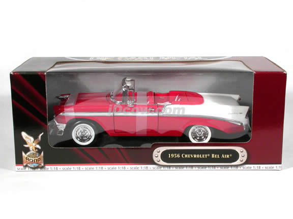 1956 Chevrolet Bel Air diecast model car 1:18 scale convertible by Yat Ming - Red Convertible