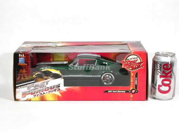 1967 Ford Mustang diecast model car 1:18 scale Fast and Furious 3 Tokyo Drift by Ertl - Green 53611A